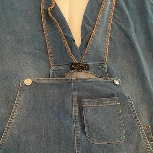 Eloqui Wide Leg Bib Jeans- Size 16W